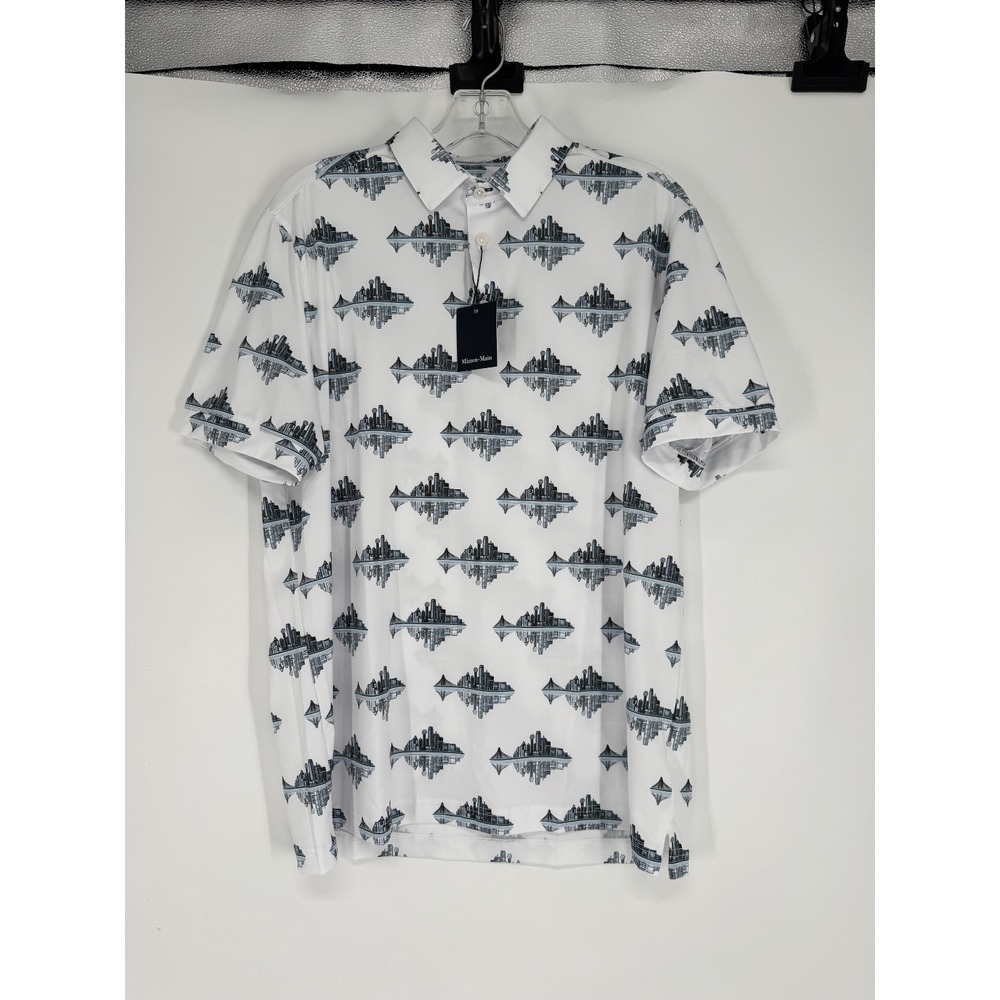 Mizzen + Main Versa Polo Shirt Small Short Sleeve Graphic AOP Golf Performance
